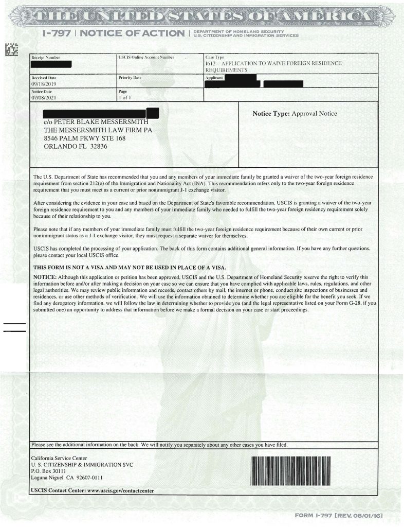 Immigration Approval - Form I-140 | I-130 | I-129 | I-539 | I-485